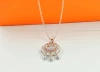 S925 sterling silver longevity lock, baby hollowed-out necklace, children and adults' safety lock, sweater chain, couple silver jewelry, smiling Specification image
